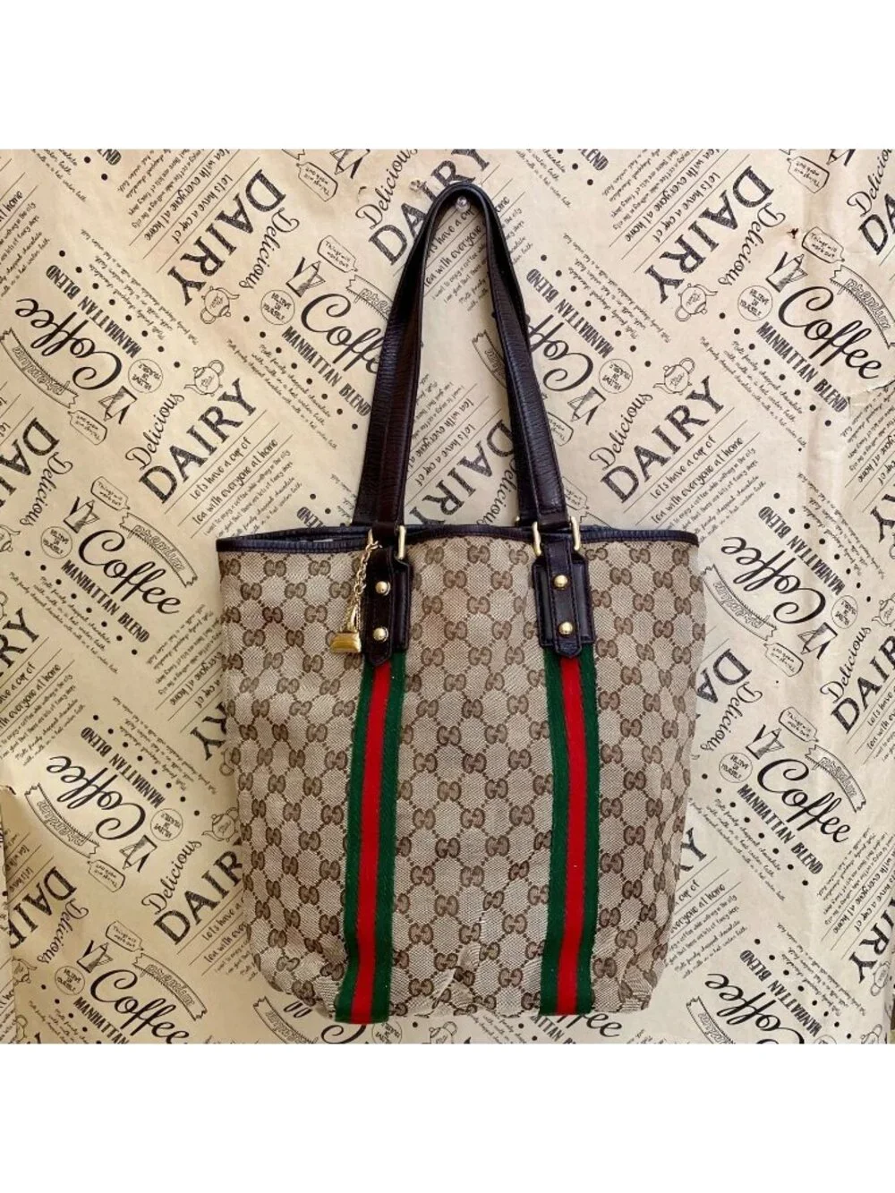 Gucci Tote GG Canvas Sherry Line Business